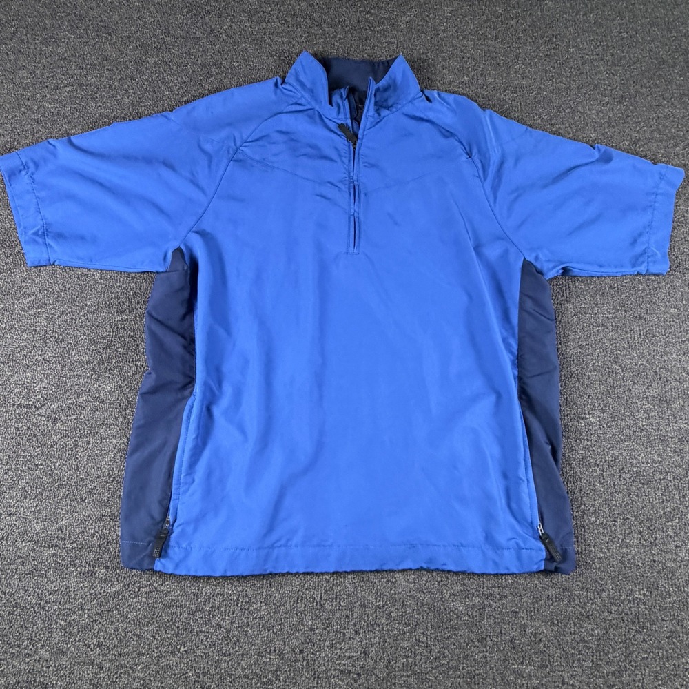 Nike Golf Windbreaker Mens L 263523-425 Blue Short Sleeve Half Zip EUC